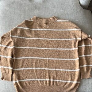 Striped Oversized Tan Sweater